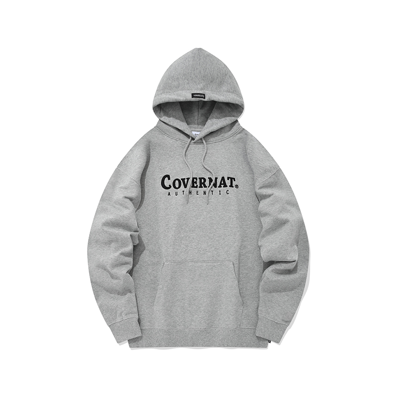 COVERNAT SS22 Logo Pullover Hoodie Unisex Grey - Loose Fit Long Sleeve Autumn Wear CO0000HD02GR