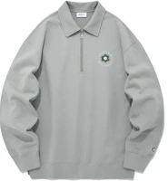 COVERNAT SS23 Clover Pattern Half-Zip Pullover Sweatshirt Mint Unisex. CO2301CR12MI COVERNAT SS23 Clover Pattern Half-Zip Pullover Sweatshirt Mint Unisex. CO2301CR12MI