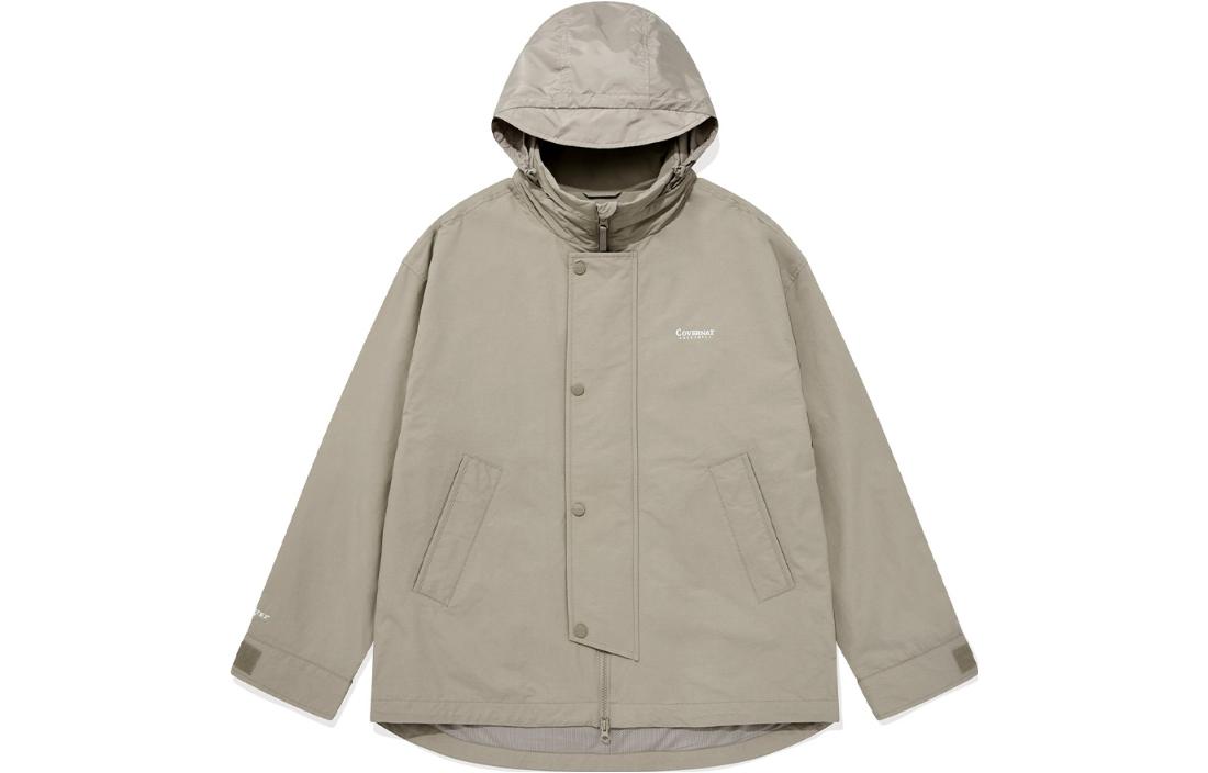 COVERNAT SS23 Detachable Hood Zip-Up Jacket Unisex - Beige CO2301JK05BE
