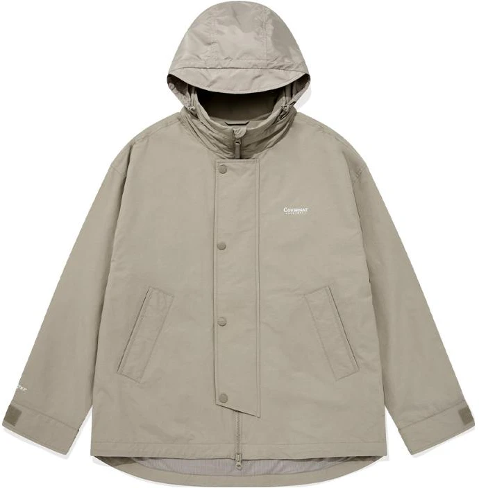 covernat-ss-23-detachable-hood-zip-up-jacket-unisex-beige-co-2301-jk-05-be