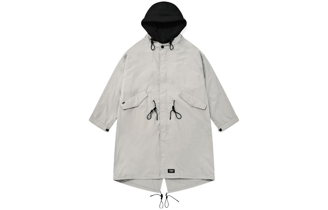 COVERNAT SS23 Detachable Hood Zip Jacket Unisex Light Gray CO2301JK17LG