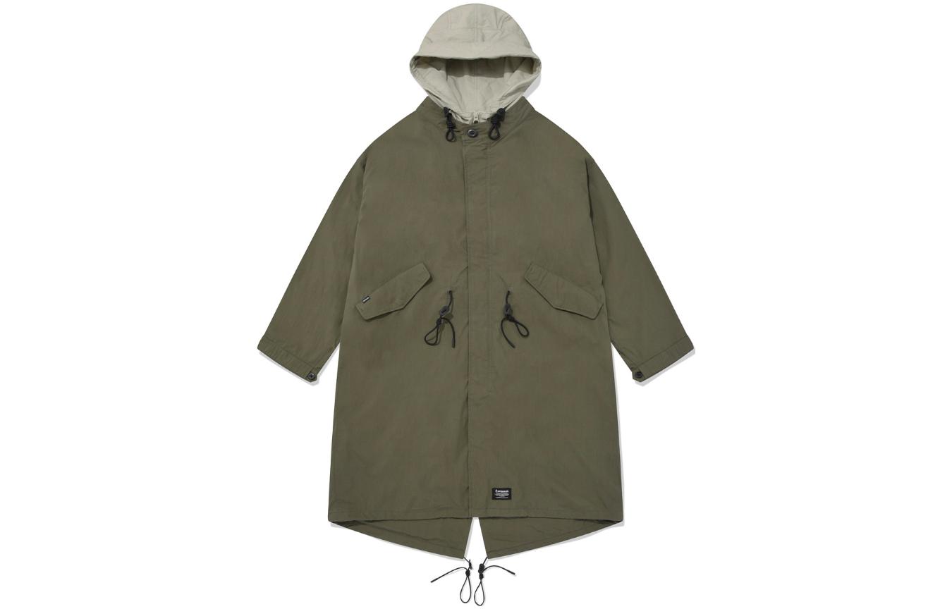 COVERNAT SS23 Detachable Hood Zip Pocket Jacket Unisex Khaki CO2301JK17KH