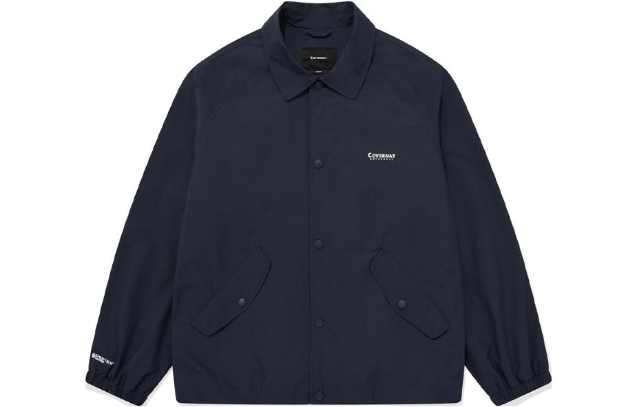 COVERNAT SS23 Embroidered Logo Navy Blue Unisex Single-Breasted Jacket CO2301JK20NA
