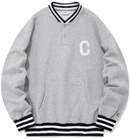 COVERNAT SS23 Letter Graphic Baseball Collar Pullover Sweatshirt Unisex Gray CO2301CR14MG COVERNAT SS23 Letter Graphic Baseball Collar Pullover Sweatshirt Unisex Gray CO2301CR14MG