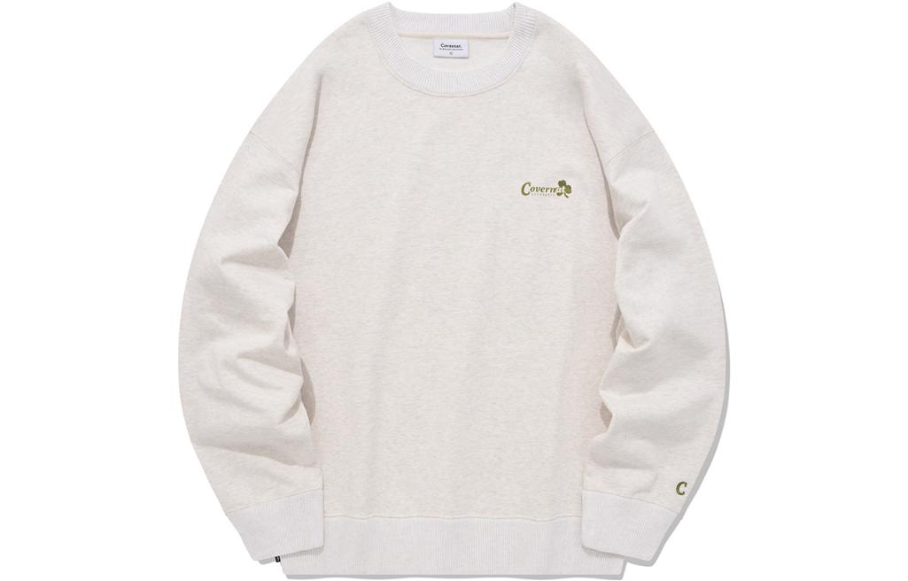 COVERNAT SS23 Letter Print Crewneck Sweatshirt Unisex Oatmeal Color CO2301CR07OT