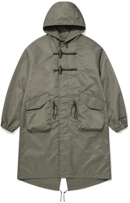 COVERNAT SS23 Solid Color Long Hooded Coat Military Green CO2303JK13OL Buy COVERNAT SS23 Solid Color Long Hooded Coat Military Green CO2303JK13OL