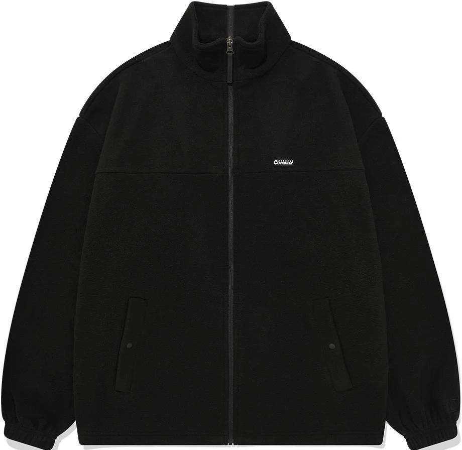 covernat-ss-23-unisex-solid-color-collared-jacket-black-co-2303-jk-15-bk