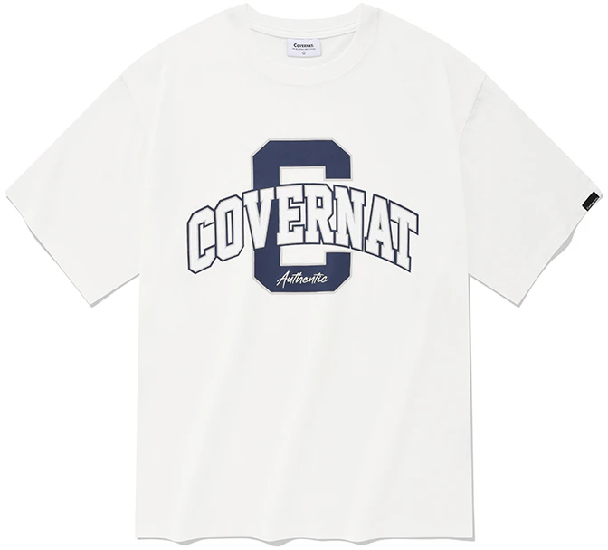 covernat-ss-23-white-arched-logo-casual-loose-fit-unisex-short-sleeve-t-shirt-co-2302-st-05-wh