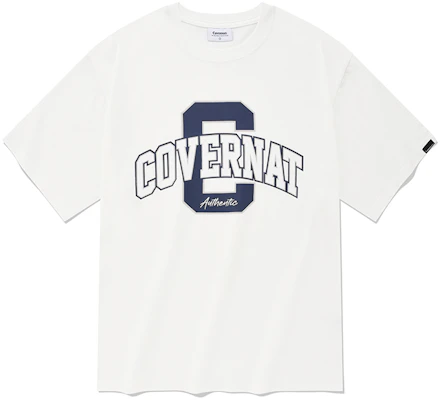 COVERNAT SS23 White Arched Logo Casual Loose-Fit Unisex Short-Sleeve T-Shirt CO2302ST05WH Buy COVERNAT SS23 White Arched Logo Casual Loose-Fit Unisex Short-Sleeve T-Shirt CO2302ST05WH