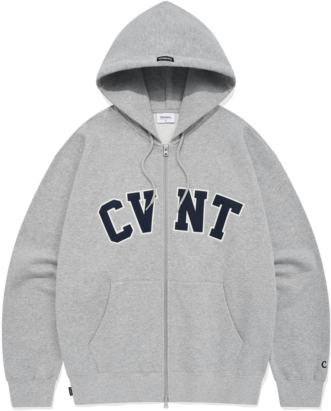 covernat-ss-24-4-logo-zip-up-hoodie-unisex-gray-co-2401-hz-05-mg