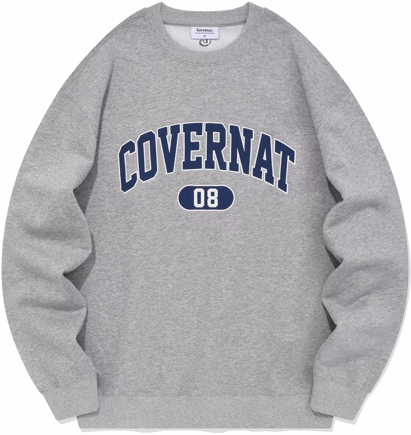 covernat-ss-24-grey-drop-shoulder-crewneck-logo-sweatshirt-unisex-co-2401-cr-12-mg