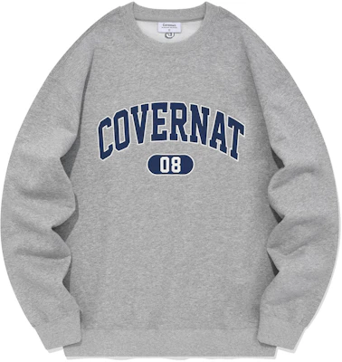 COVERNAT SS24 Grey Drop Shoulder Crewneck Logo Sweatshirt Unisex CO2401CR12MG Buy COVERNAT SS24 Grey Drop Shoulder Crewneck Logo Sweatshirt Unisex CO2401CR12MG