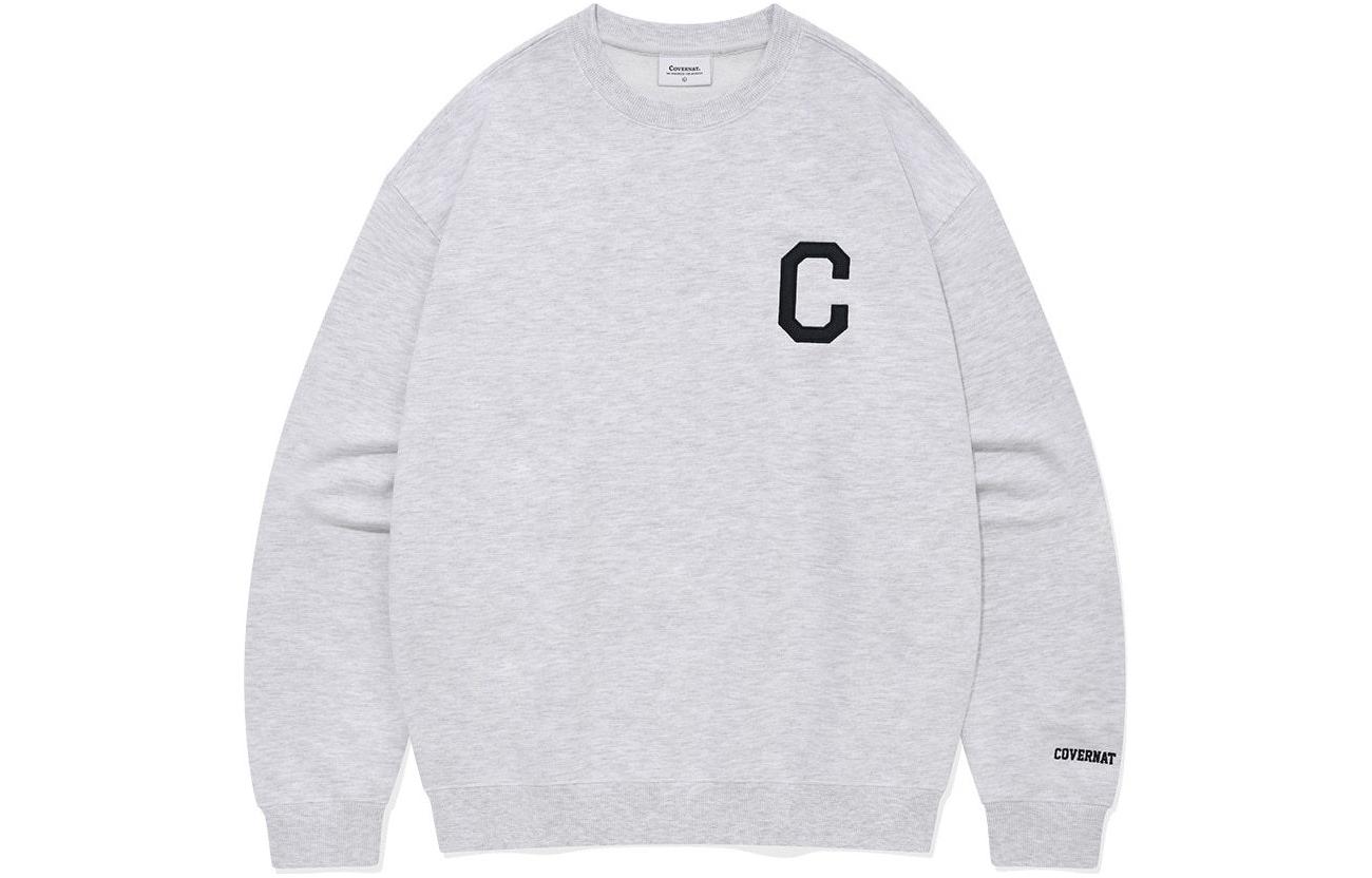 COVERNAT SS24 Logo Crewneck Oversized Sweatshirt Unisex in Ash Gray CO2401CR15HG