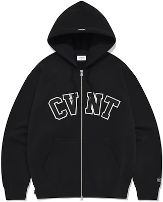 COVERNAT SS24 双拉链徽标连帽衫 男女同款 黑色 CO2401HZ05BK Buy COVERNAT SS24 双拉链徽标连帽衫 男女同款 黑色 CO2401HZ05BK