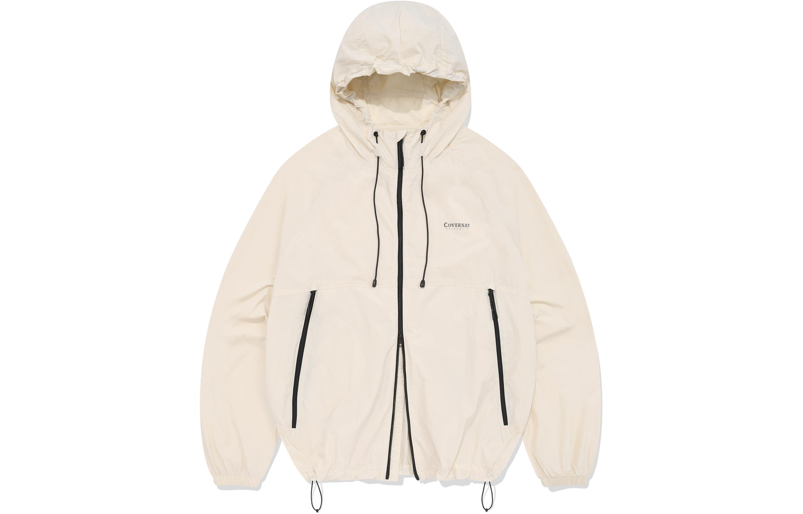 COVERNAT SS24 Logo Foldable Hooded Jacket Beige () CO2401JK15EC
