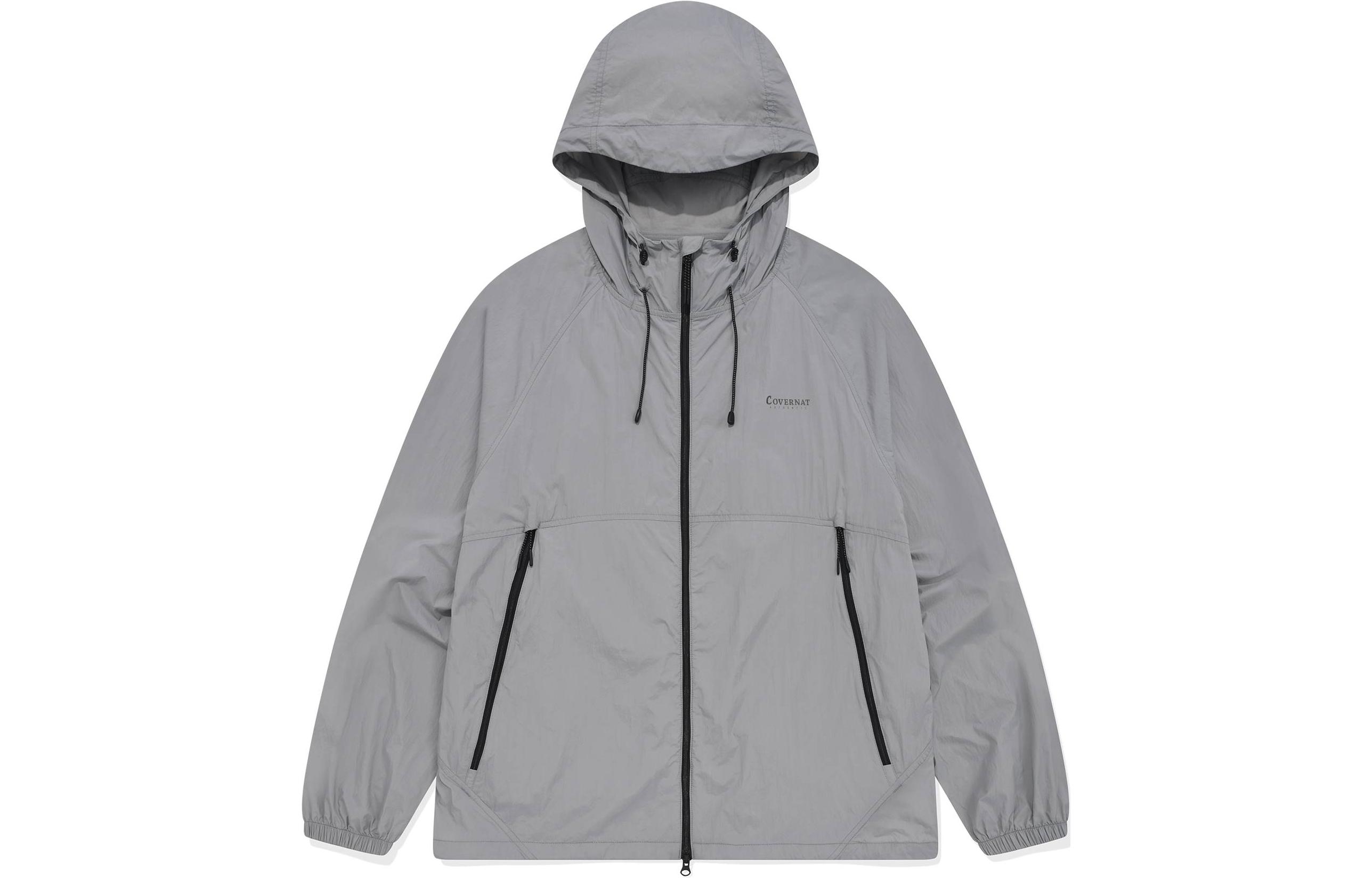 COVERNAT SS24 Logo Hooded Packable Jacket Grey () CO2401JK15GR