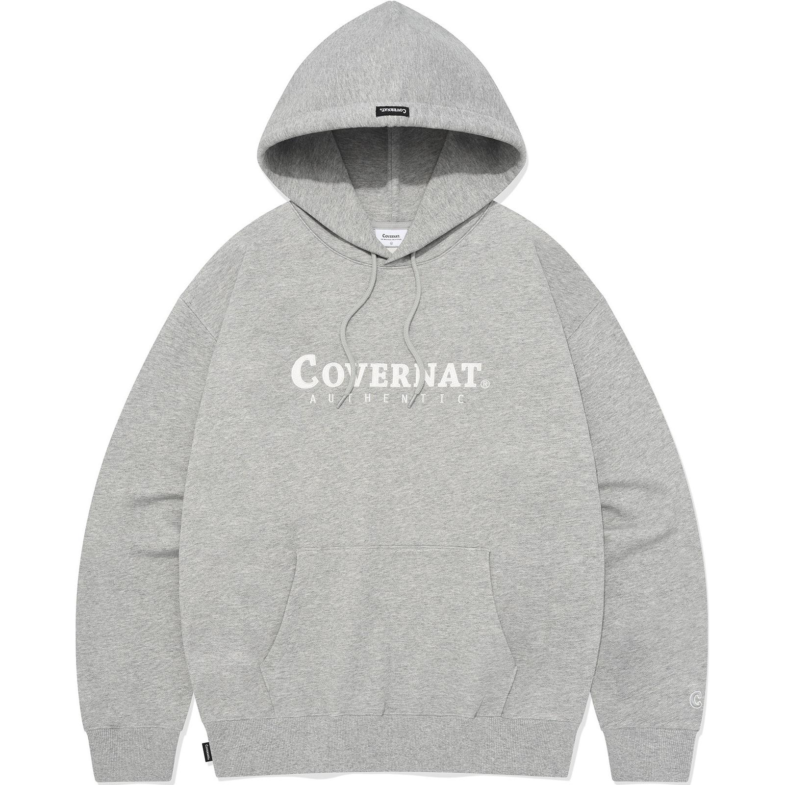 COVERNAT SS24 Logo Hoodie Unisex Casual Long Sleeve Sweatshirt Gray CO2401HD09MG
