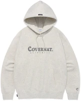 COVERNAT SS24 Logo Hoodie with Kangaroo Pocket Unisex - Oatmeal Color. CO2401HD09OT COVERNAT SS24 Logo Hoodie with Kangaroo Pocket Unisex - Oatmeal Color. CO2401HD09OT