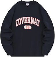 COVERNAT SS24 Navy Blue Letter Logo Oversized Crewneck Sweatshirt Unisex CO2401CR12NA COVERNAT SS24 Navy Blue Letter Logo Oversized Crewneck Sweatshirt Unisex CO2401CR12NA