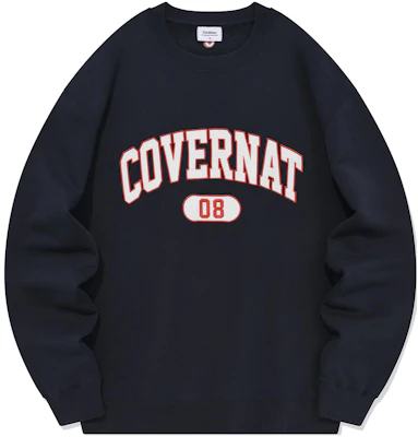 COVERNAT SS24 Navy Blue Letter Logo Oversized Crewneck Sweatshirt Unisex CO2401CR12NA Buy COVERNAT SS24 Navy Blue Letter Logo Oversized Crewneck Sweatshirt Unisex CO2401CR12NA