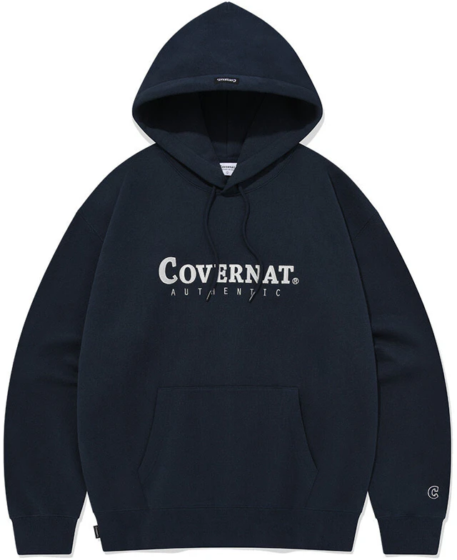 covernat-ss-24-navy-blue-logo-hoodie-with-kangaroo-pocket-unisex-co-2401-hd-09-na