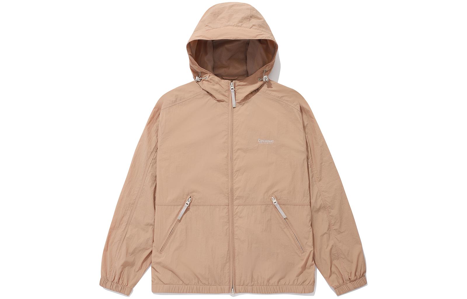 COVERNAT SS24 Salmon Pink Raglan Sleeve Hooded Jacket CO2401JK01SM