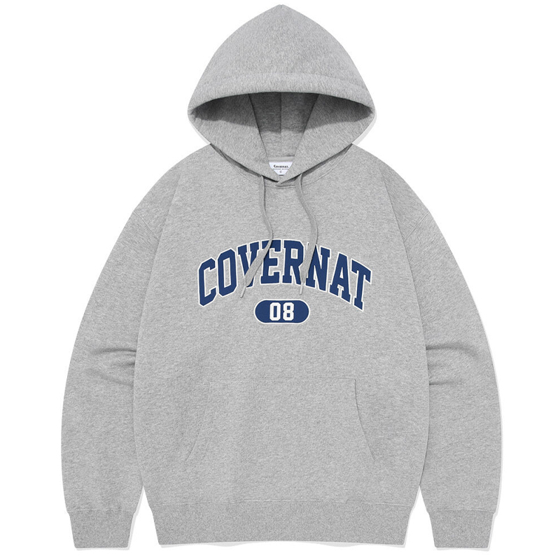 COVERNAT SS24 Unisex Logo Hoodie Long Sleeve in Gray. CO2401HD11MG