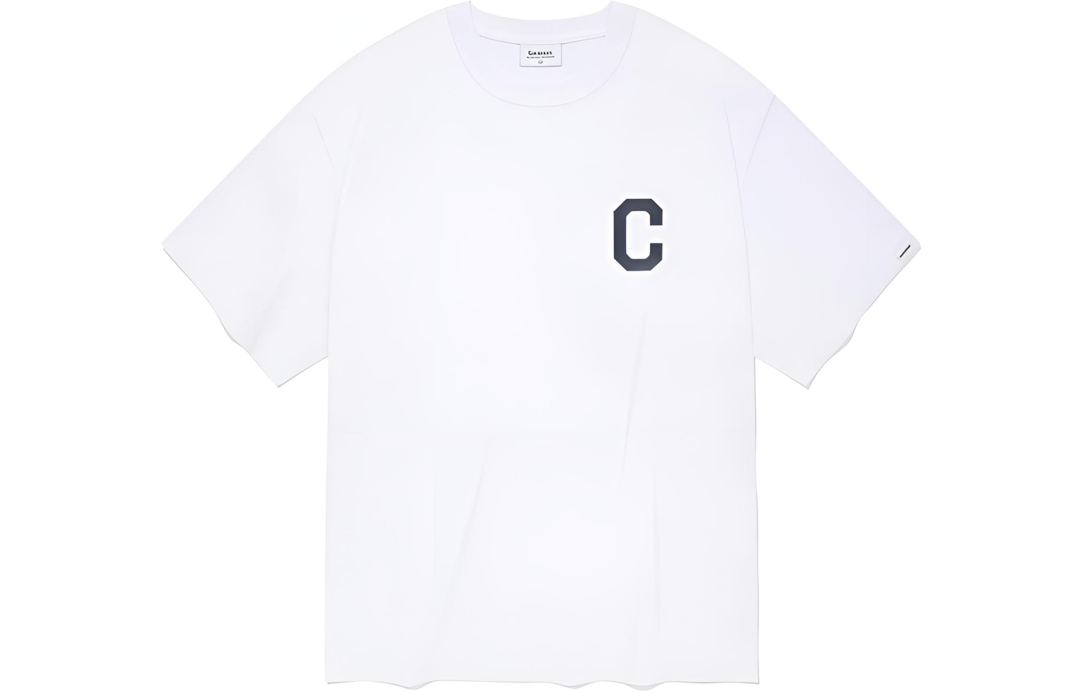 COVERNAT SS24 Unisex White Logo Crewneck Straight-Cut Short Sleeve T-Shirt CO2402ST10WH