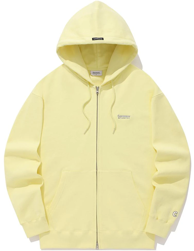 covernat-ss-24-yellow-embroidered-logo-zip-up-hoodie-co-2401-hz-01-yl
