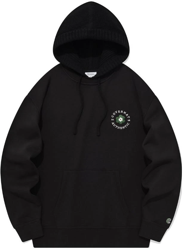 covernat-unisex-black-pullover-hoodie-with-solid-color-and-hood-design-co-2303-hd-07-bk