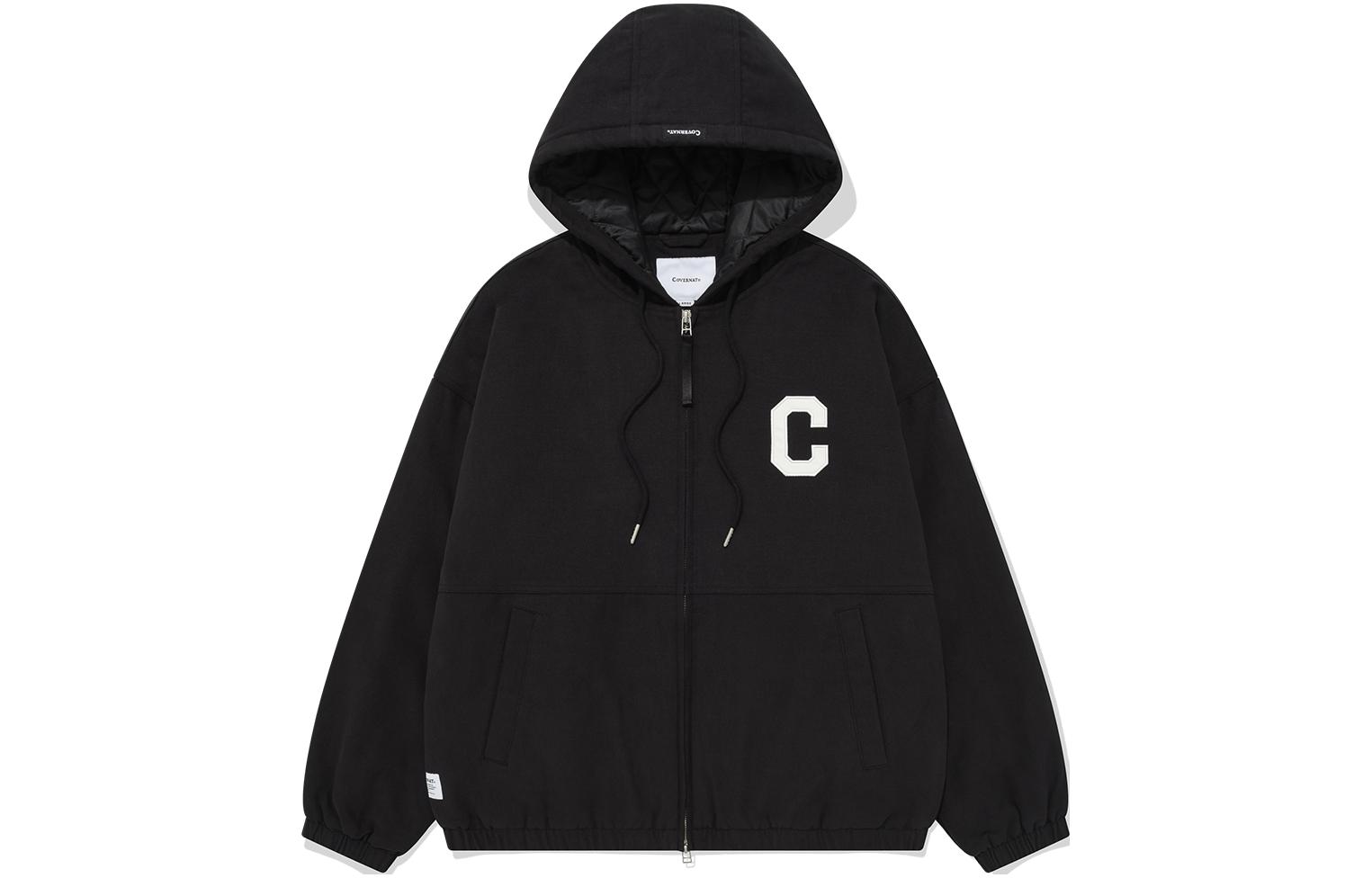 COVERNAT Unisex Hooded Zip-Up Long Sleeve Jacket CO2303JK45BK