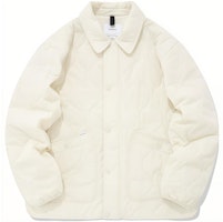 COVERNAT Unisex Ivory Zip-Up Collar Jacket - Solid Color Comfort CO2203JK21IV COVERNAT Unisex Ivory Zip-Up Collar Jacket - Solid Color Comfort CO2203JK21IV