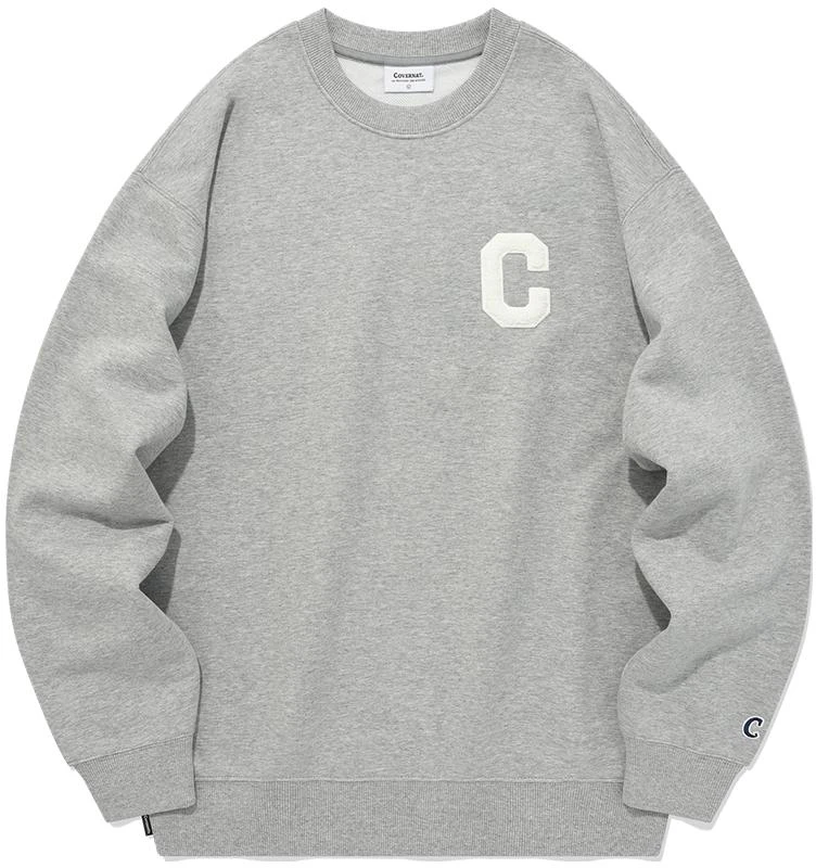 covernat-unisex-letter-logo-crewneck-long-sleeve-sweatshirt-grey-co-2303-cr-01-mg