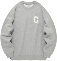 COVERNAT Unisex Letter Logo Crewneck Long Sleeve Sweatshirt Grey CO2303CR01MG COVERNAT Unisex Letter Logo Crewneck Long Sleeve Sweatshirt Grey CO2303CR01MG