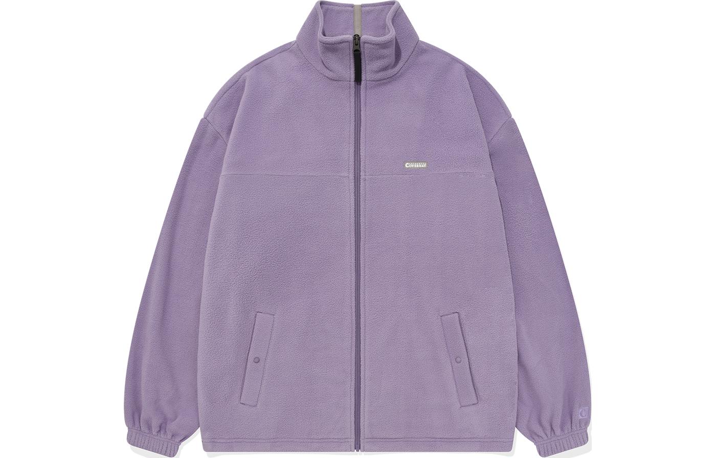 COVERNAT Unisex Solid Color Casual Lettering Collared Jacket CO2303JK15LV