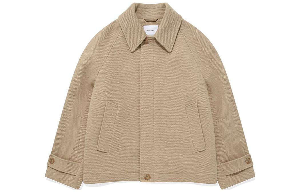 COVERNAT Unisex Solid Color Long Sleeve Collared Jacket CO2304CT07BE