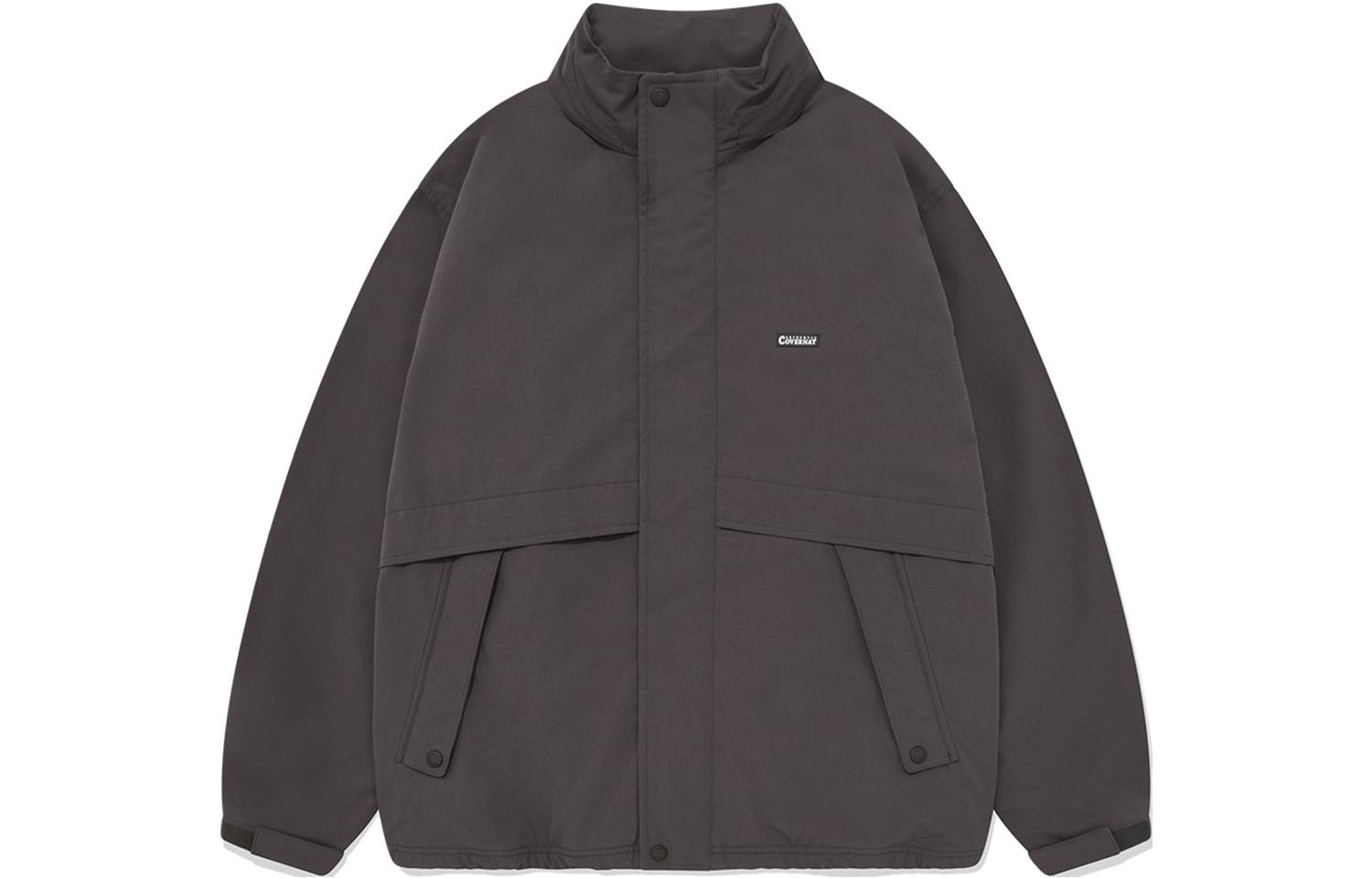 COVERNAT Unisex Stand Collar Jacket with Detachable Hood CO2303JK02GR