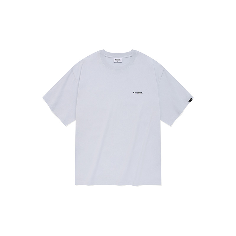 COVERNAT Washed Retro Oversized Basic Cotton T-Shirt - Light Blue (Unisex). CO2402ST39LB