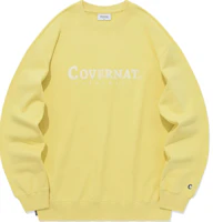 COVERNAT Yellow Oversized Crewneck Sweatshirt with Letter Print (). CO2303CR02YL COVERNAT Yellow Oversized Crewneck Sweatshirt with Letter Print (). CO2303CR02YL