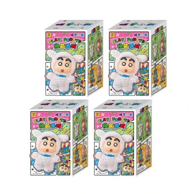 Crayon Shin-chan Miniso Top Toy Dress Up Party Series Vinyl Plush Keychains Sealed Case (4 Blind Box)