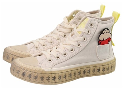 蠟筆小新 x Kappa 耐磨防滑 高筒 帆布鞋 男女同款 鷺羽白 Lookbook 蠟筆小新 x Kappa 耐磨防滑 高筒 帆布鞋 男女同款 鷺羽白
