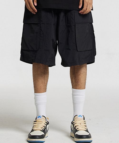 CREAM SODA LAB Bermuda Cargo String Shorts Black CFZZ81S003