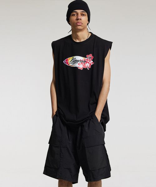 Lookbook CREAM SODA LAB Bermuda Cargo String Shorts Black CFZZ81S003