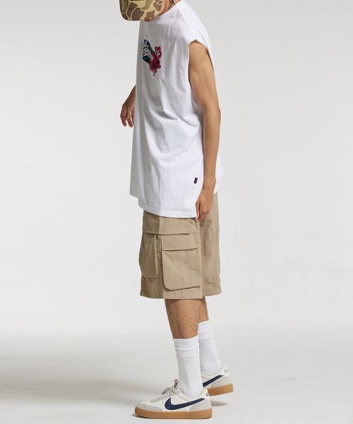 Lookbook CREAM SODA LAB Bermuda Cargo String Shorts Ivory CFZZ81S004