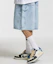Shop CREAM SODA LAB Bermuda Carpenter Elastic Denim Shorts Light Blue CFZZ81S002