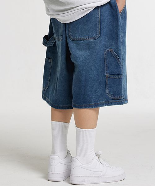 CREAM SODA LAB Bermuda Carpenter Short Denim Pants Banding Deep Blue CFZZ81S001