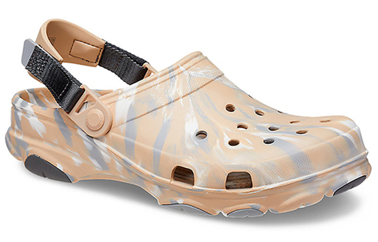 Lookbook Crocs卡骆驰 All-Terrain 雲石紋洞洞鞋 舒適透氣 沙灘洞洞鞋 茶彩色