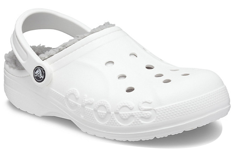 Lookbook Crocs卡駱馳 Baya 暖棉洞洞鞋 沙灘涼鞋 男女同款 白色