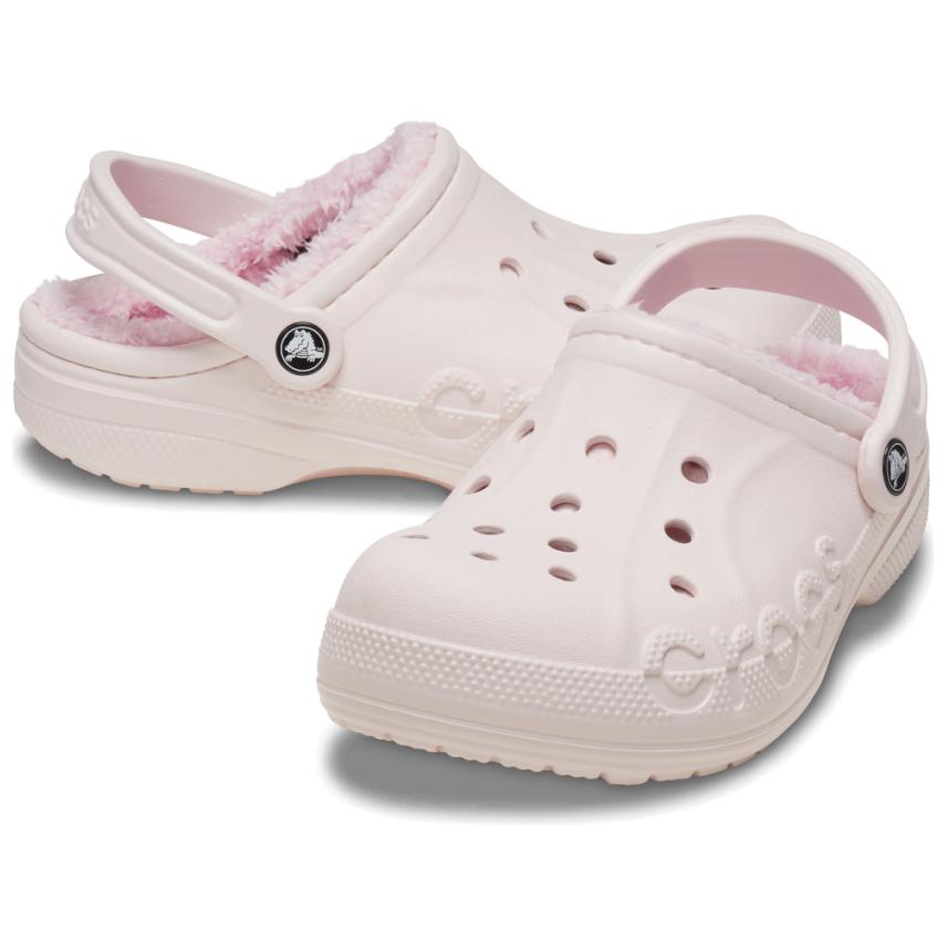 Shop Crocs Baya 毛绒拖鞋 淡粉色多色款 205969-6PS