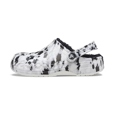 Crocs Baya Lined Clog Fleece Lined Unisex White Gray Slippers 'White Grey'